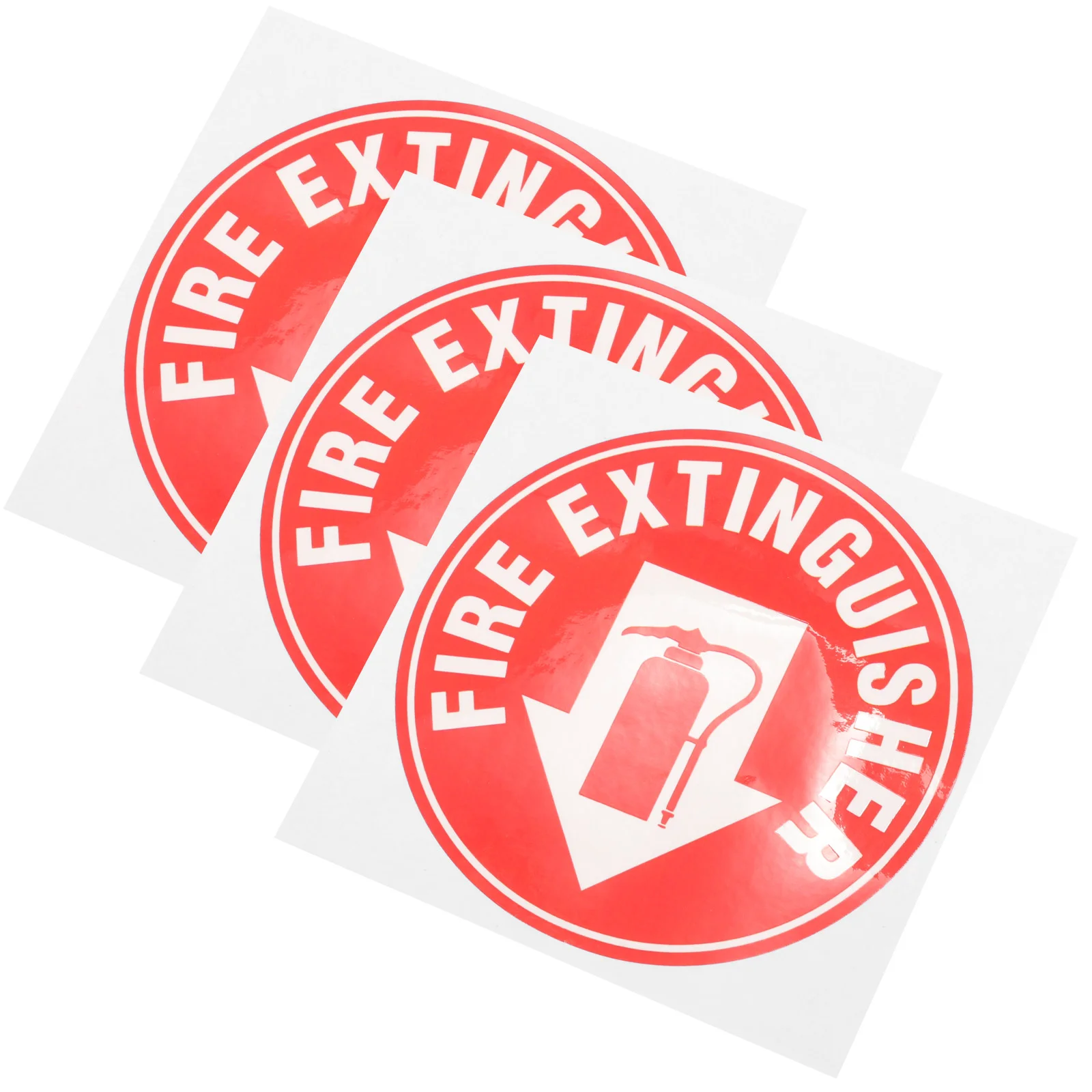 Fire Extinguisher Sticker Self Adhesive Sign Decal for Safety Round Office Stickers Waterproof