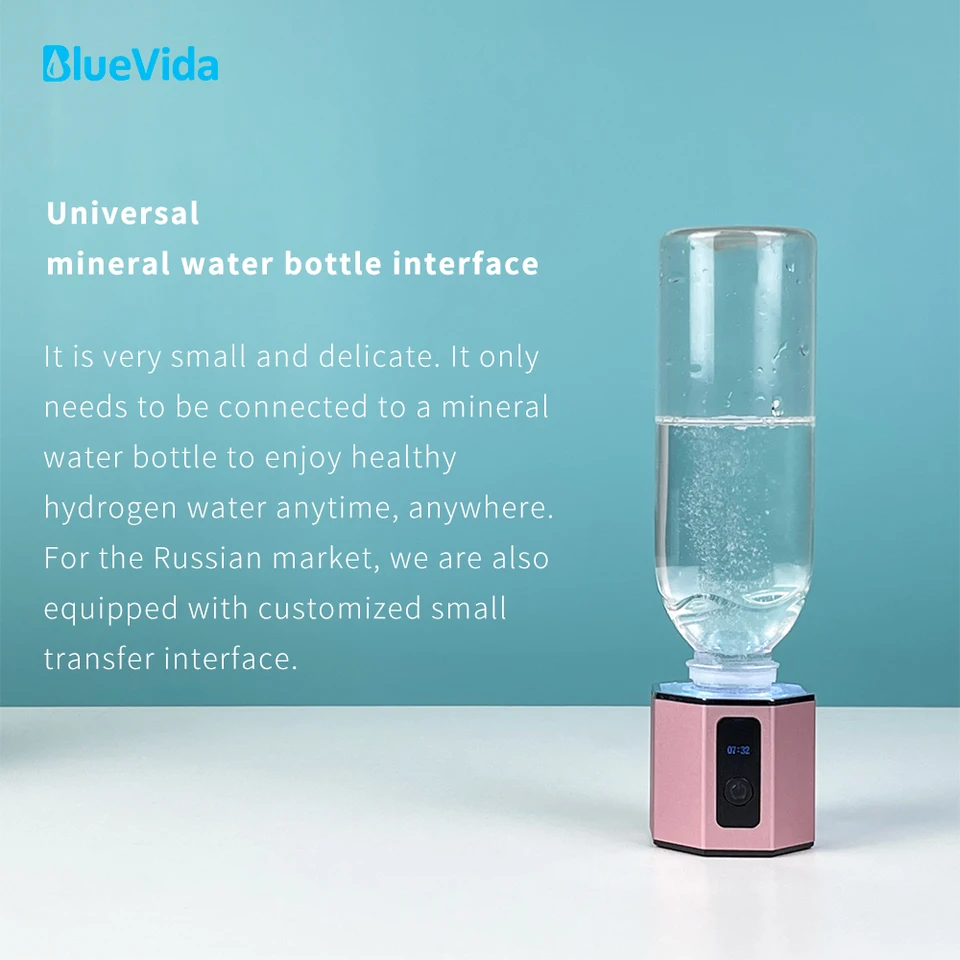 BlueVida 6000PPB 水素水生成ボトル SPE PEM 水水素生成器 最大6000インチ,第7世代の水発生器,ポンプとアダプター付きの高水素