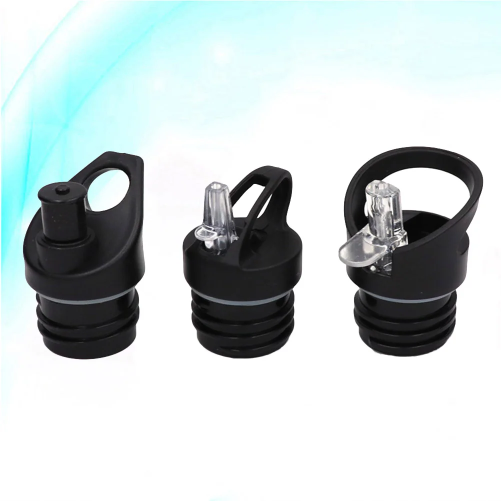 3 Pcs Wide Mouth Sports Water Bottle Clear Bottles Vacuum Nozzle Cover Suction for Daily Use