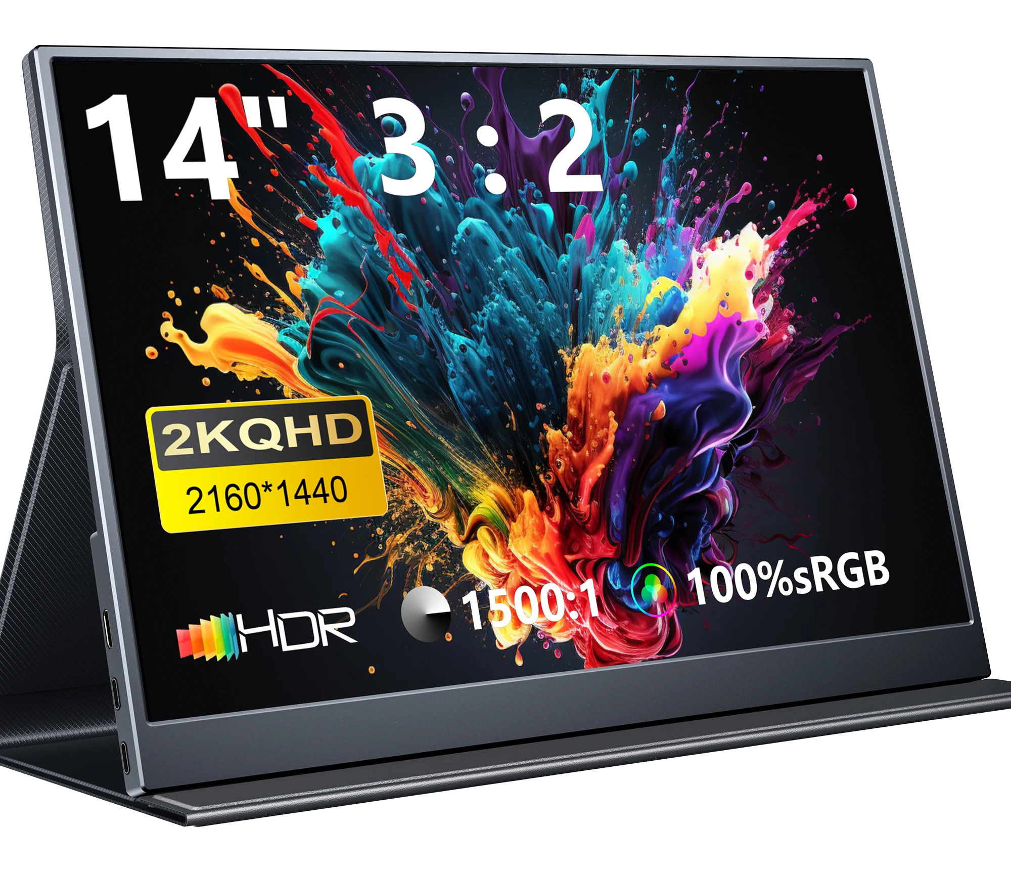 

Amoudo 14-дюймовый 2160*1440P 60 Гц портативный монитор с двумя USB C HDMI второй компьютерный экран для PS4/5 Xbox Switch MAC PC Xbox Phone