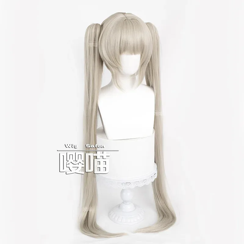 

2025 aaa Game Azur Lane Silver Grey Ponytails Heat-resistant Synthetic Wig Cosplay Formidable Wigs Hallow