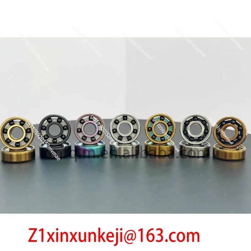 16pcs 608 2RS Hybrid Black Ceramic Ball Bearing 8*22*7mm Silicon Nitride Speed Roller Skate Skateboard Wheel Miniature Bearings