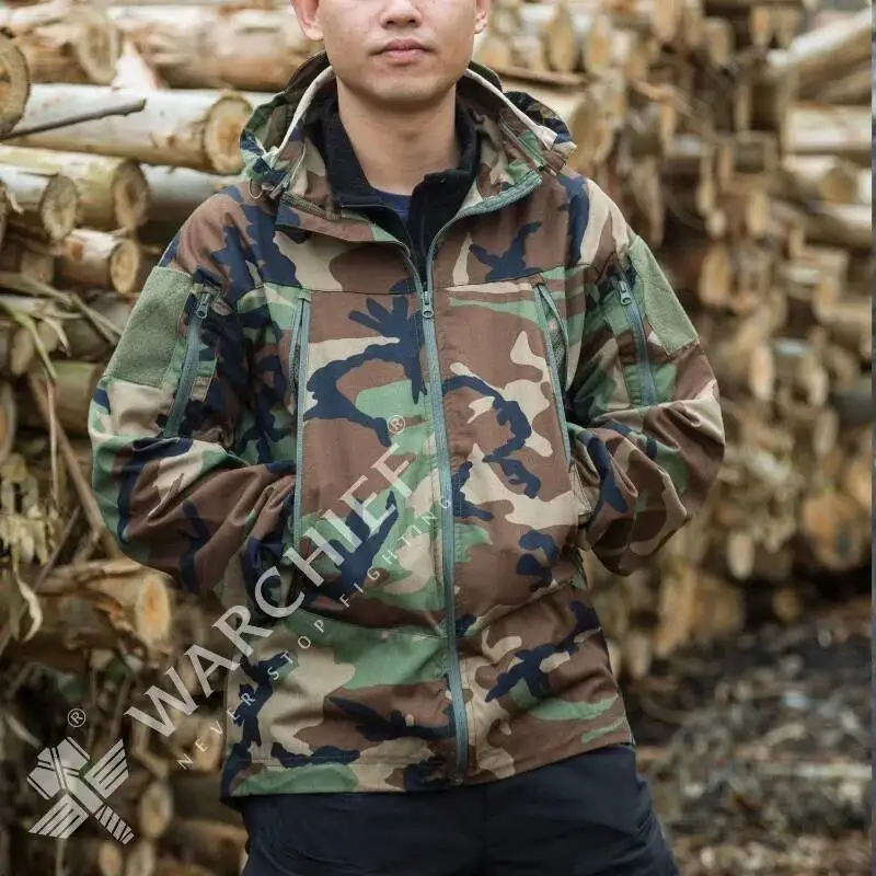 

Wildbee Coat Men S Long Sleeve Outdoor Camouflage Hunting Fan Multi Pocket Shirt Spring And Autumn Tactical Jacket