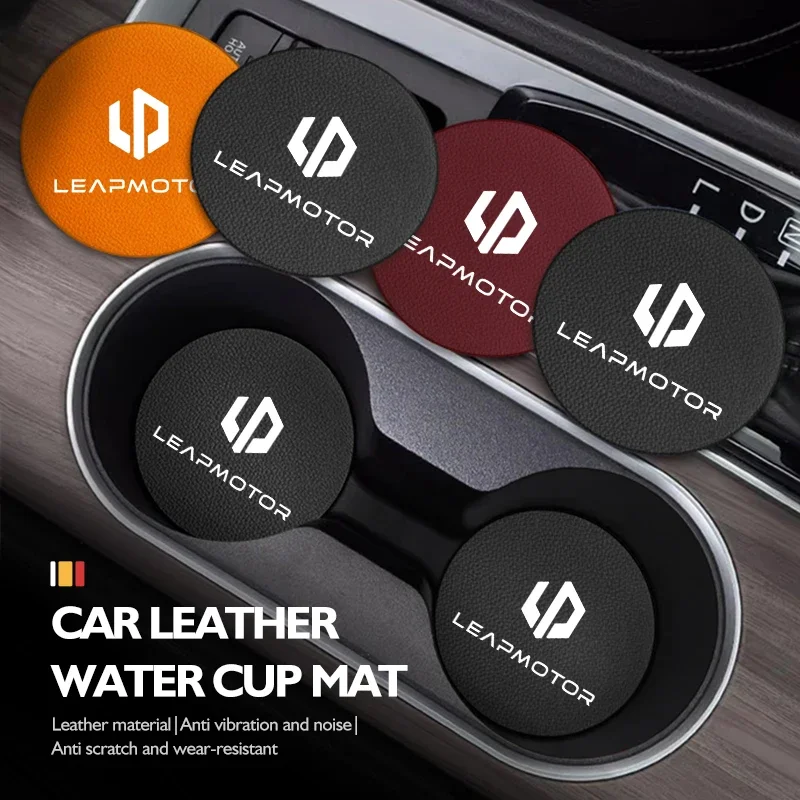 Car Cup Mat Cup Holder Liner Shock Absorber Pad Leather For Leapmotor C10 C11 T03 B10 C16 Lafa5 B03X C01 C01 Pro T03 Pro C11 Pro