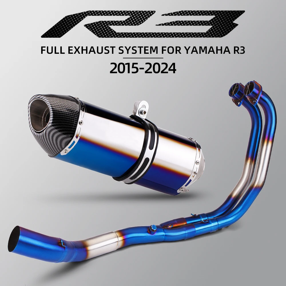 

Выхлопная система R3 для мотоциклов Yamaha MT03 R25 MT25 2015-2024, выпускные коллекторы, глушитель R77 с DB Killer, комплект Racing Line
