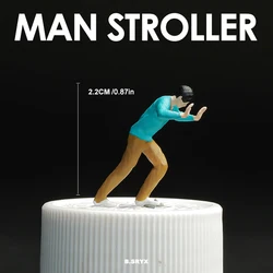Kicarmod 1/64 Scale Model Figurine Collectible The man push the cart Figure for Fans in Scale Diecast Model Car
