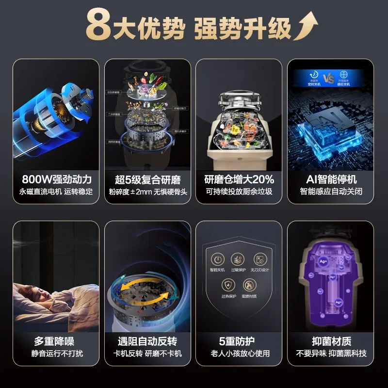 Food waste disposal Smart household sink Sewer treatment machine Grinding residue crusher Food waste  new style