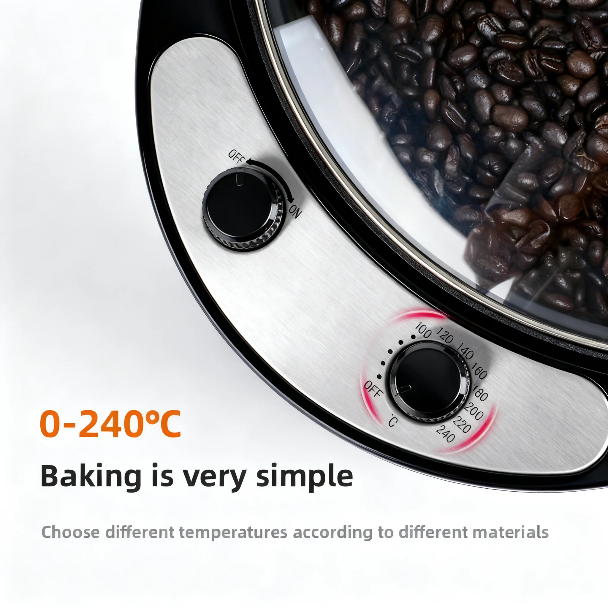 Household Coffee & Food Dehydration Equipment, 1200W Multi-Function Electric Coffee Roaster Grain Drying Machine