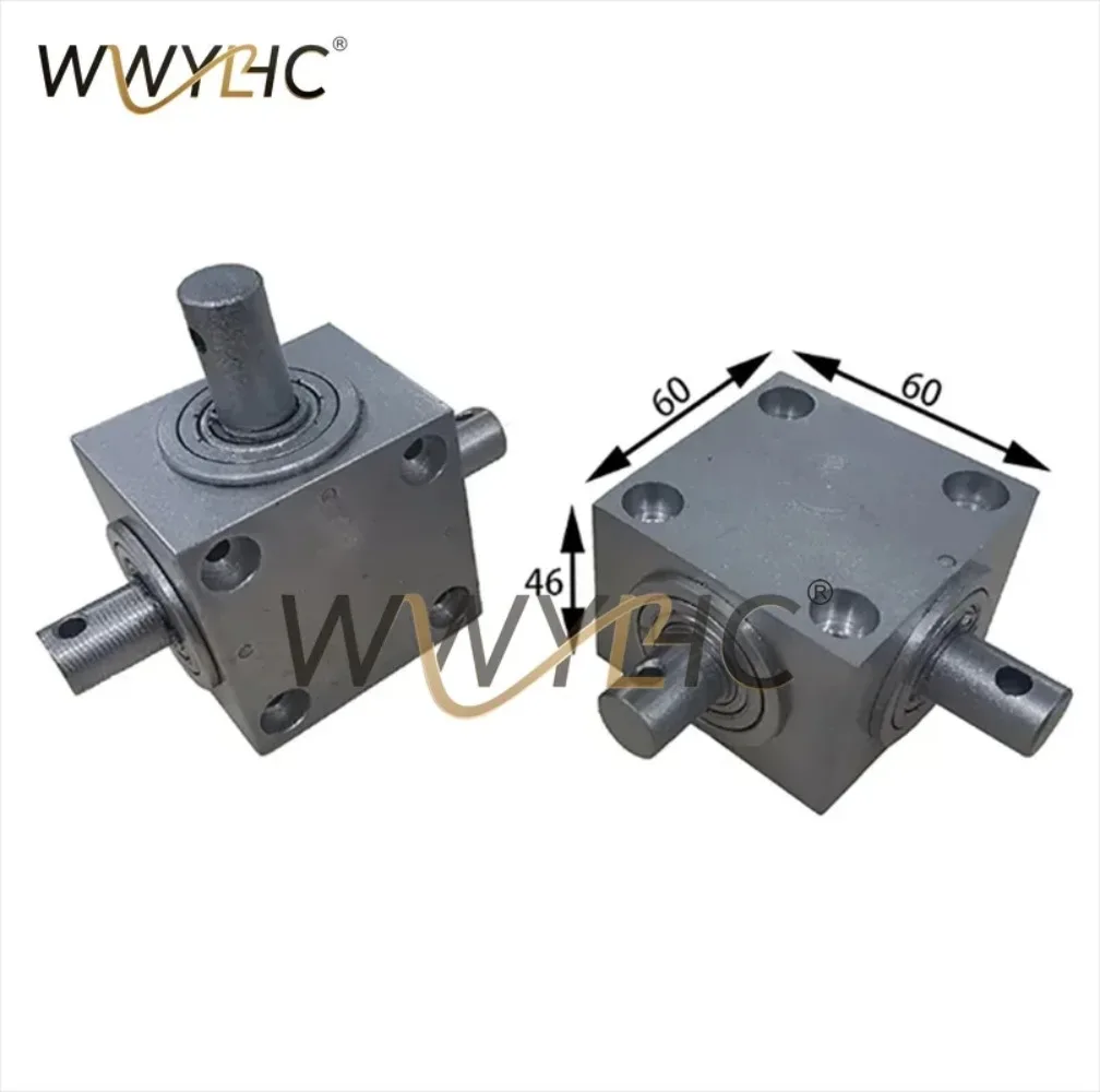Horizontal Right Angle Steering Gear 3 Output Shaft 1.5 Module 20 Teeth 90 Degree Commutator Gear Ratio 1:1 Aluminum Alloy Shell