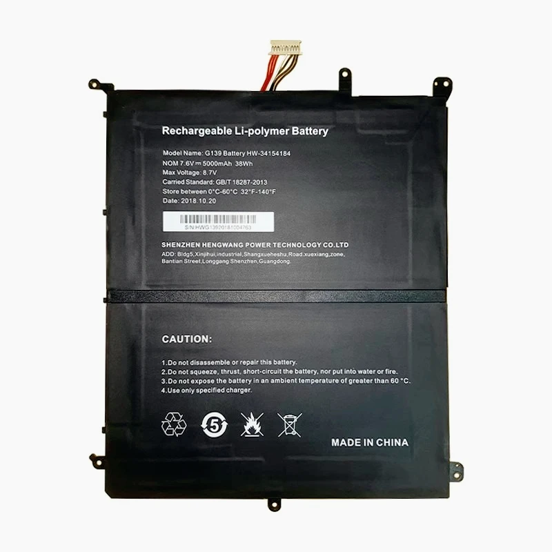 New HW-34154184 Laptop Battery for Chuwi Aerobook G139 CWI528 CWI509 CWI547 CWI510 Tablet PC 34160192P PT2877164-2S 34154184P