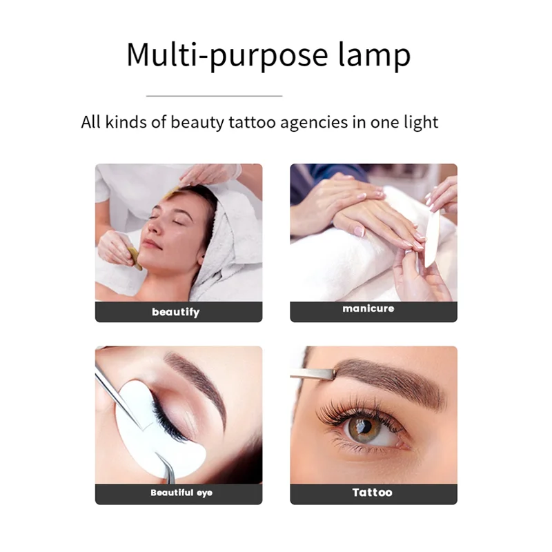 أحدث 22 بوصة ملء الضوء 20 واط التحكم باللمس نصف القمر طوي مانيكير الجمال الخفيفة مع مشبك الهاتف الأسود الولايات المتحدة التوصيل