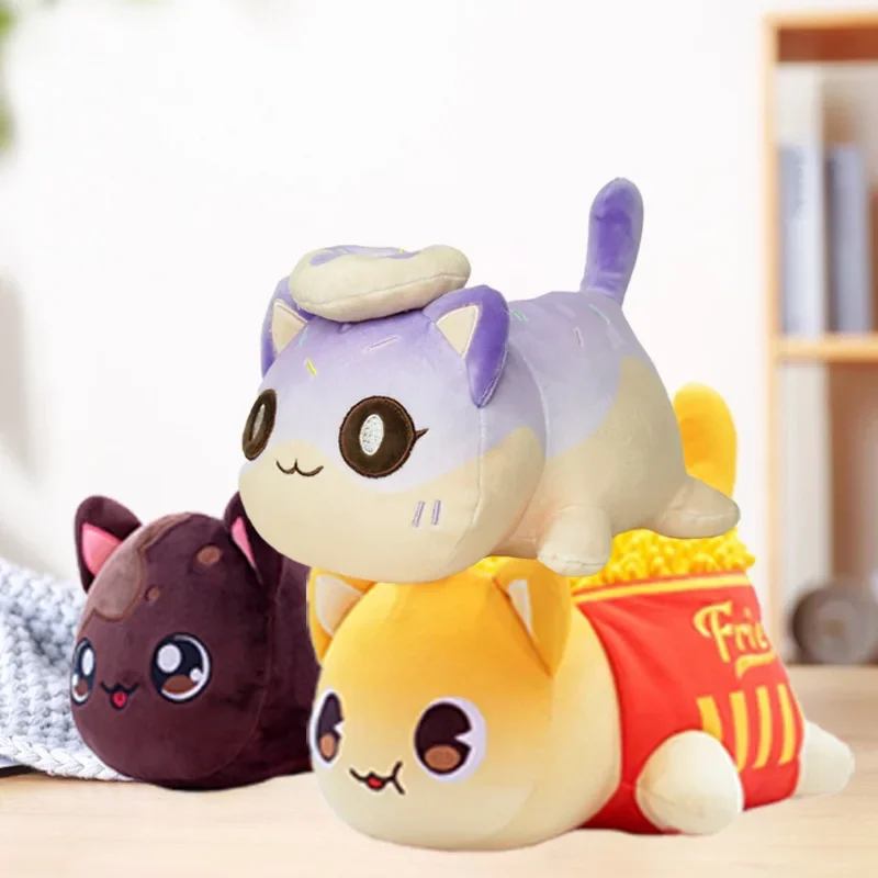 Latest popular new product aphmau plush cat plush toy doll burger fries cat soft pillow