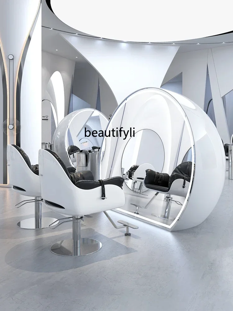 Salon Barber Shop Dressing Table New High-End Hair Mirror for Hair Salon Integrated Makeup Floor  decoration