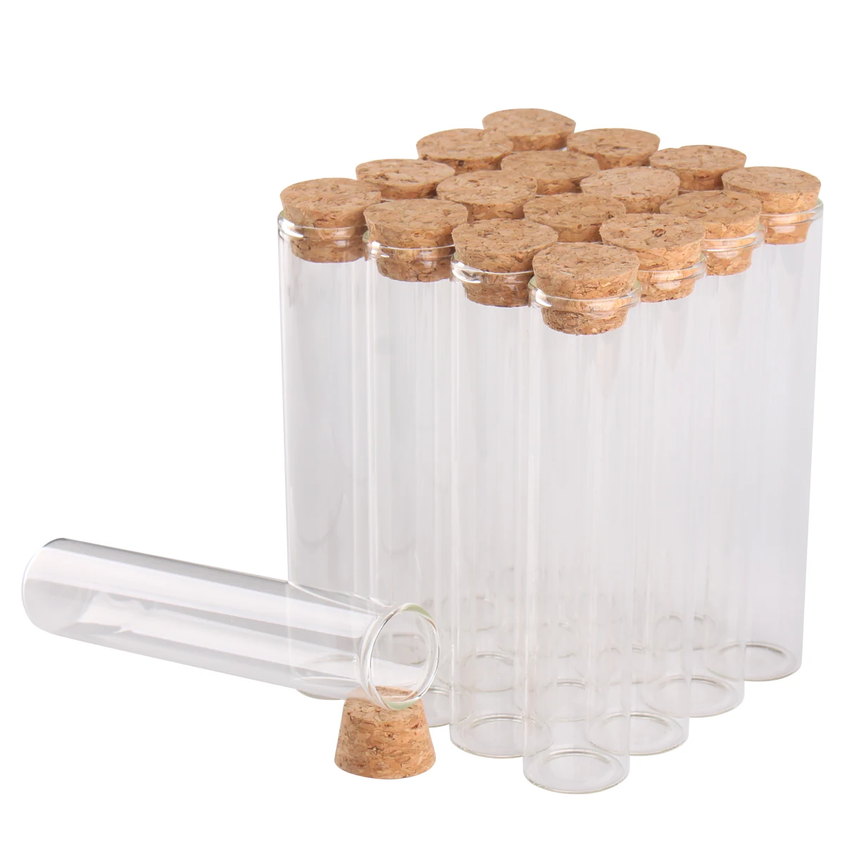 Special offer 200 Pieces 50ml 25X120MM Glass Test Tubes with Cork Stopper