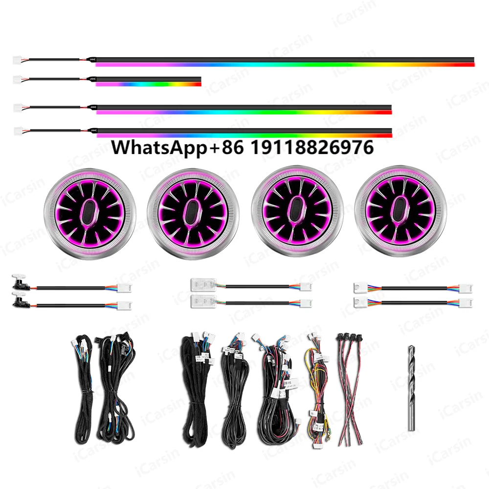 

ICarsin Upgrade 256 Colors LED Car Interior Ambient Lighting for Smart Coupe 453 Strip Decoration Accessories