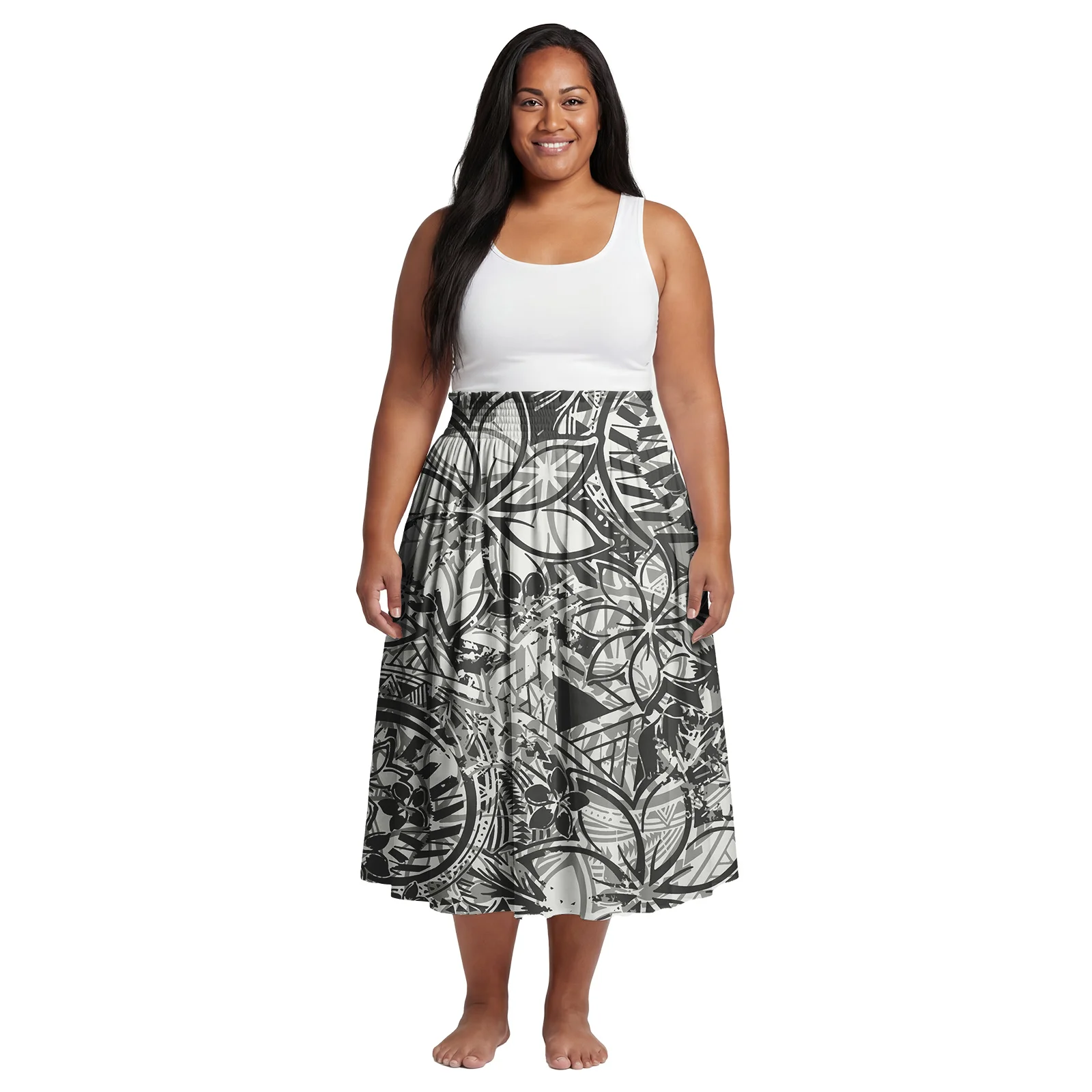 

Personality Design Custom Lady Clothing Samoan Tall Waist Skirt Hawaiian Island Dresses Polynesian Tribal Fashion Skirts Ladies