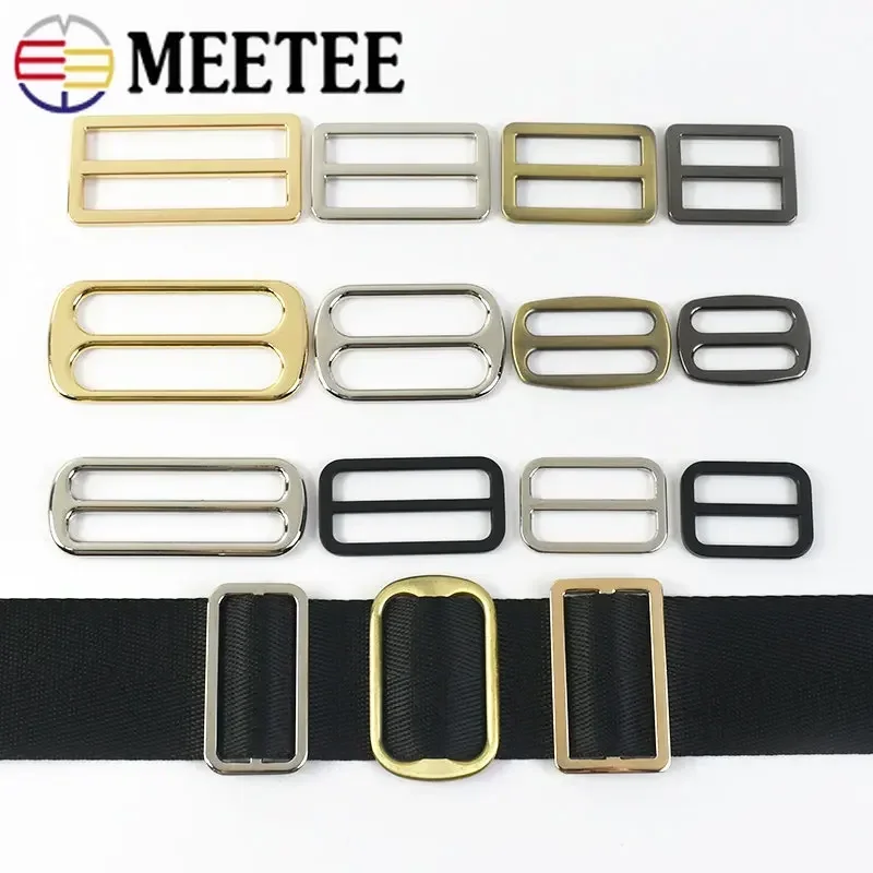 5/10Pcs 25/32/38/50mm Metal Buckles for Bag Tri Glide Ring Buckle Webbing Strap Adjuster Clasp Hooks DIY Hardware Accessories