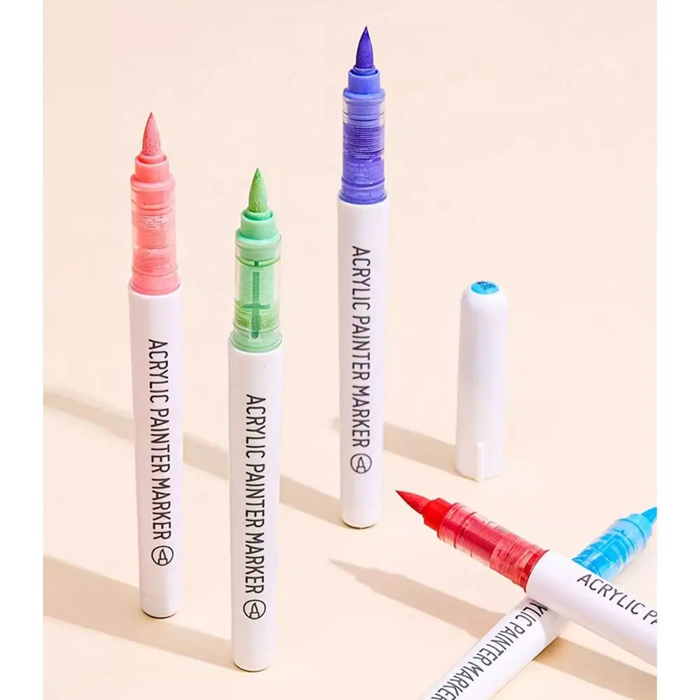 Portable 9-Colors Marker Pen Stackable Color Straight Liquid Acrylic Pen Hand Account Writing Art Stationery Art Watercolor Pen