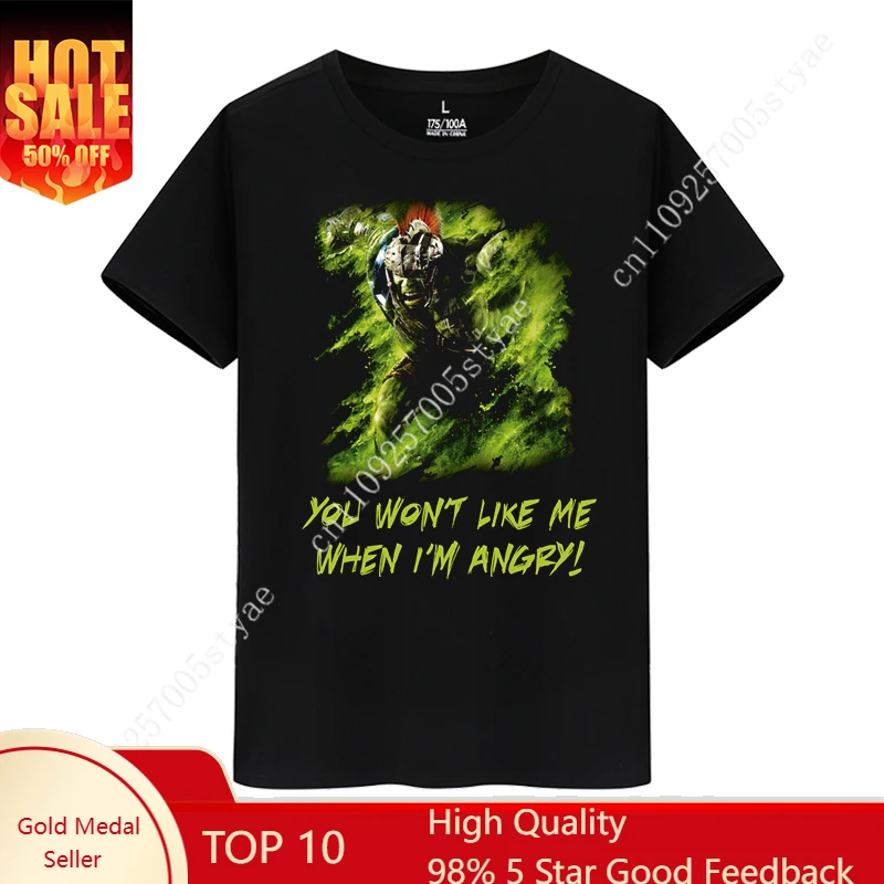 

Marvel Avengers Hulk Short Sleeve T-Shirt Men's Clothes Summer Dress Crew Neck Half Sleeve Sports Casual Short Sleeve Popular