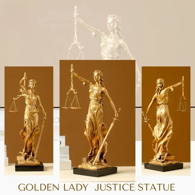 49cm Bronze Sculpture Blind Lady Justice Themis Justitia Statue Greek Mythology Goddess Art Decor Lawyer Ornament Gift