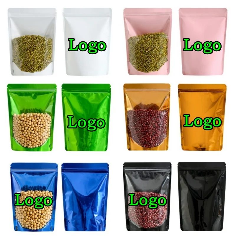 200 Stück Transparente Plastik-Ziplock-Verpackungsbeutel DIY Logo-Druck Kakao Matcha Filterkaffee Tee Snacks Zucker Aufbewahrungsbeutel