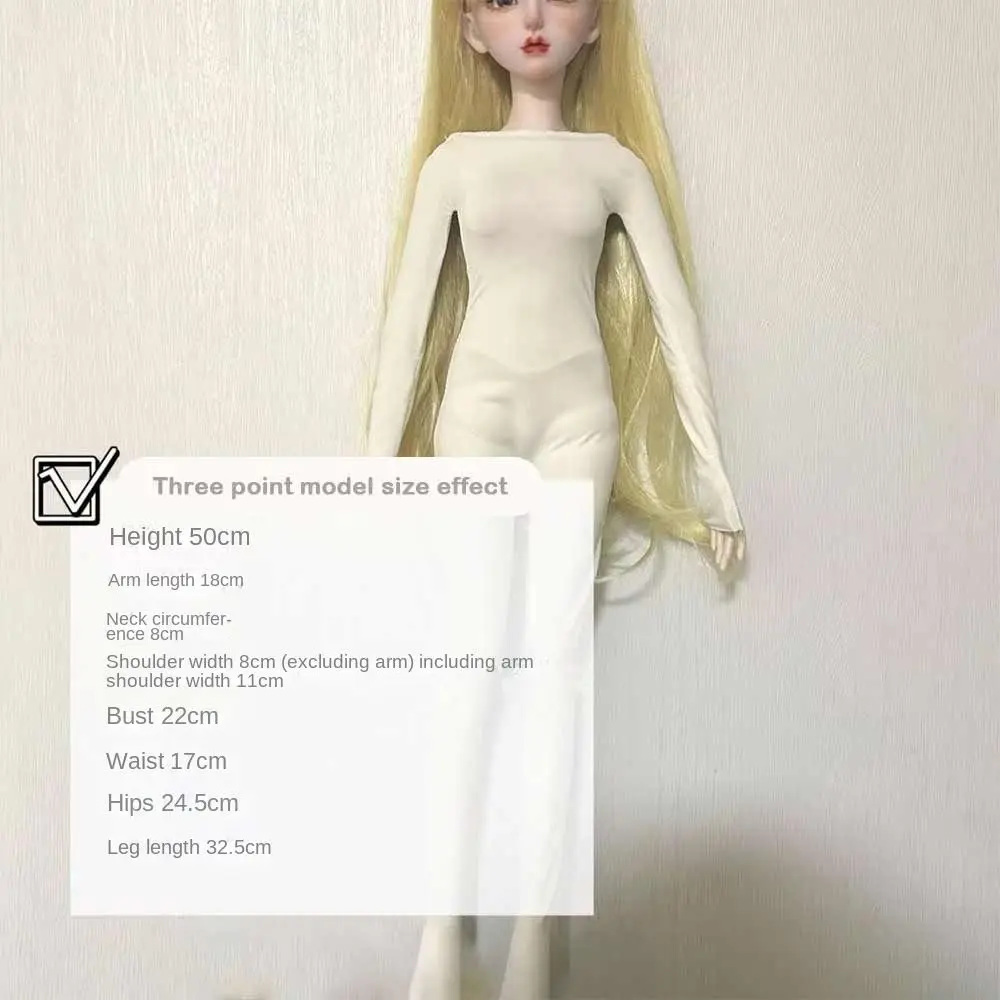 Cute Cotton Pajamas Fashion Multisizes Doll Elastic Jumpsuit White DIY Accessories for 1/3 1/4 1/6 BJD 30/45/60cm Dolls