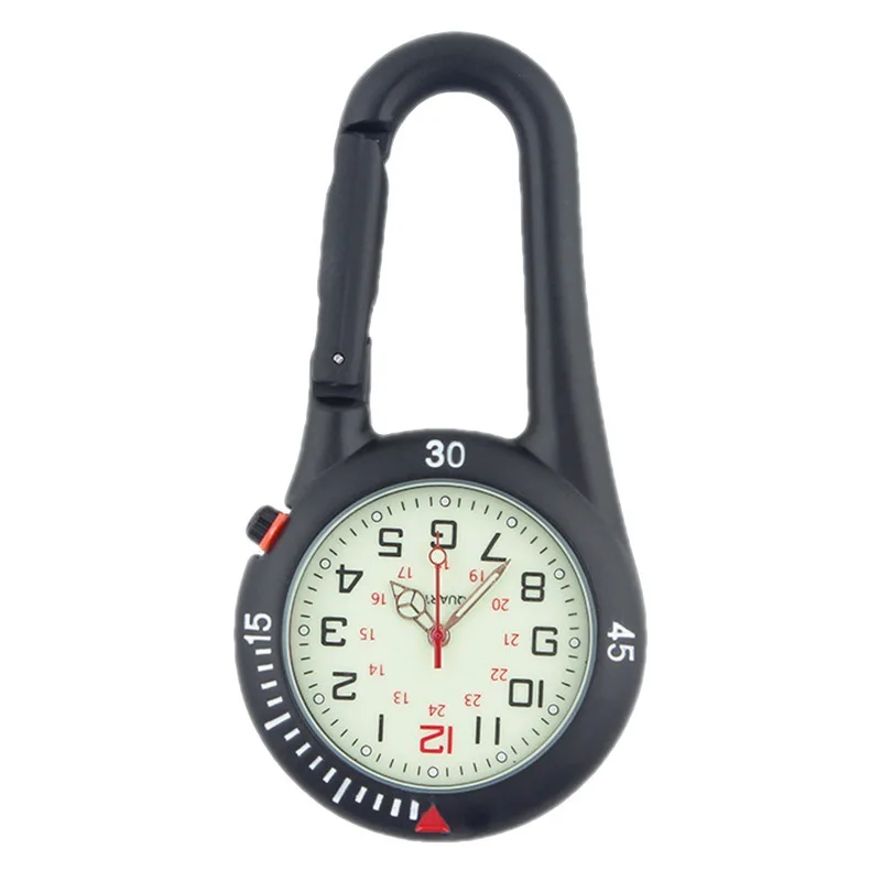 Retro Carabiner Watch Vintage Waist Watch Strong Luminous Watch Outdoor Sports Pocket Watch Lock Keychain Pocket Watch