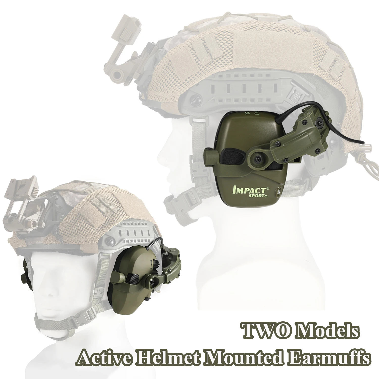Active Helmet Mounted Earmuffs For Shooting Electronic Hearing Protection Ear Protect Noise Reduction Active Hunting Headphone