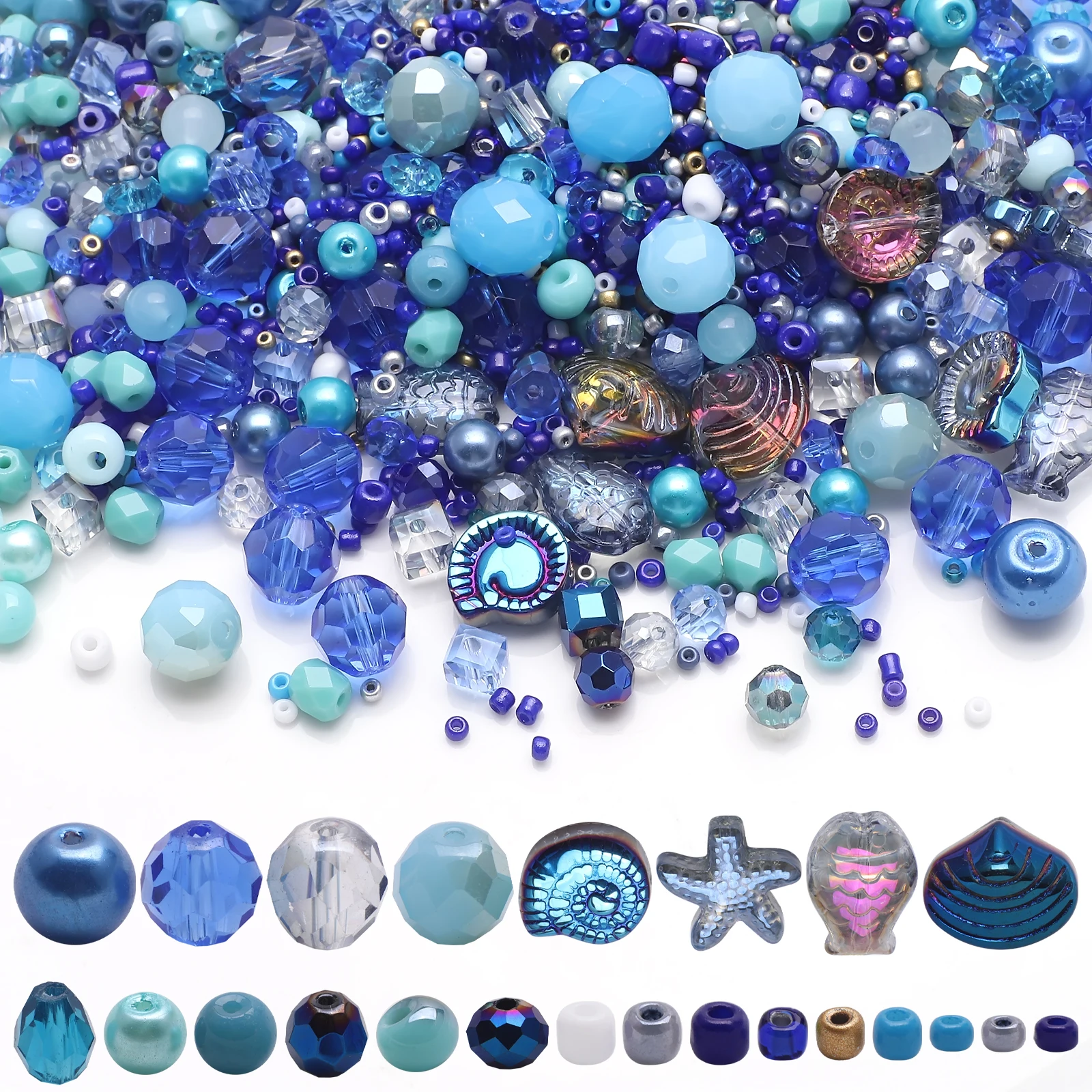 

Mixed Blue Sea Crystal Beads Crystal Glass Beads for Crafts Faceted Loose Bead for Jewelry Making DIY Necklace Bracelet Earring