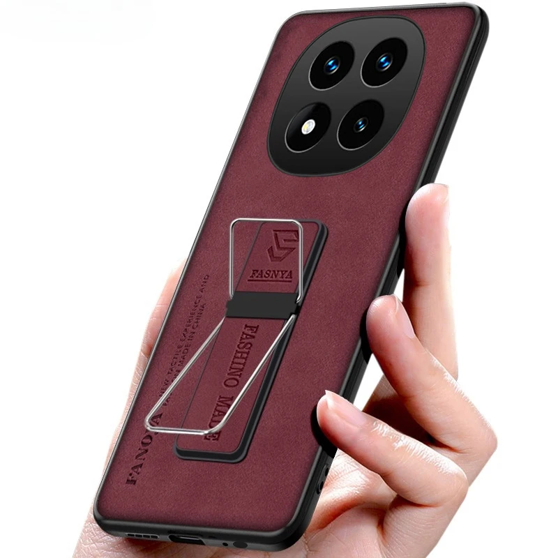 Skinlee For Redmi Note 15 Pro Plus 5G Silicone shell with bracket design For Redmi Note 15 4G Cashmere skin Phone Cover