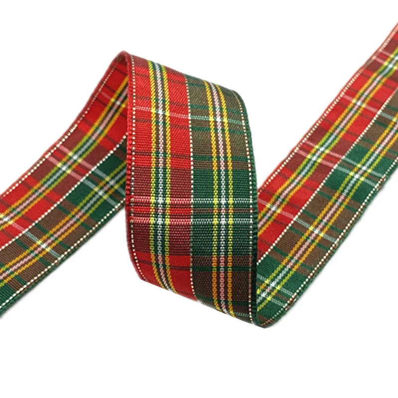 25mm Plaid Ribbon Christmas Decor  For Gift Wrapping Handmade Design  Decoration DIY