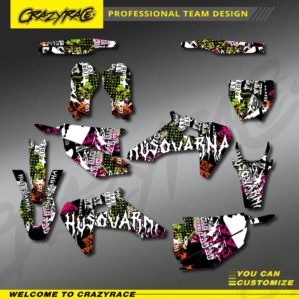 

For Husqvarna TC FC TX FX FS 2019 2021 TE FE 2020 2022 125 250 350 450 Motorcycle Graphics Backgrounds Decals Stickers Customize