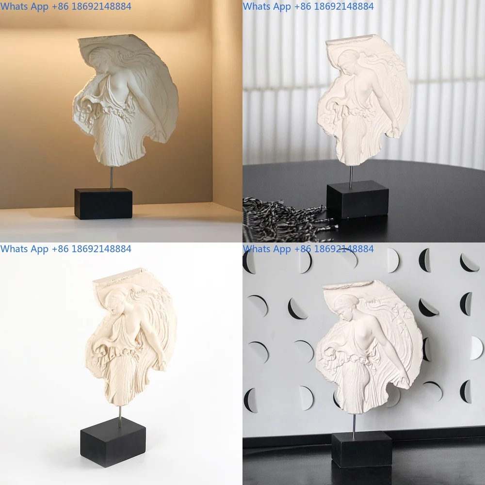 

French medieval style ornament art, Venus flat relief, mythological figures, goddess sculptures, decorative items