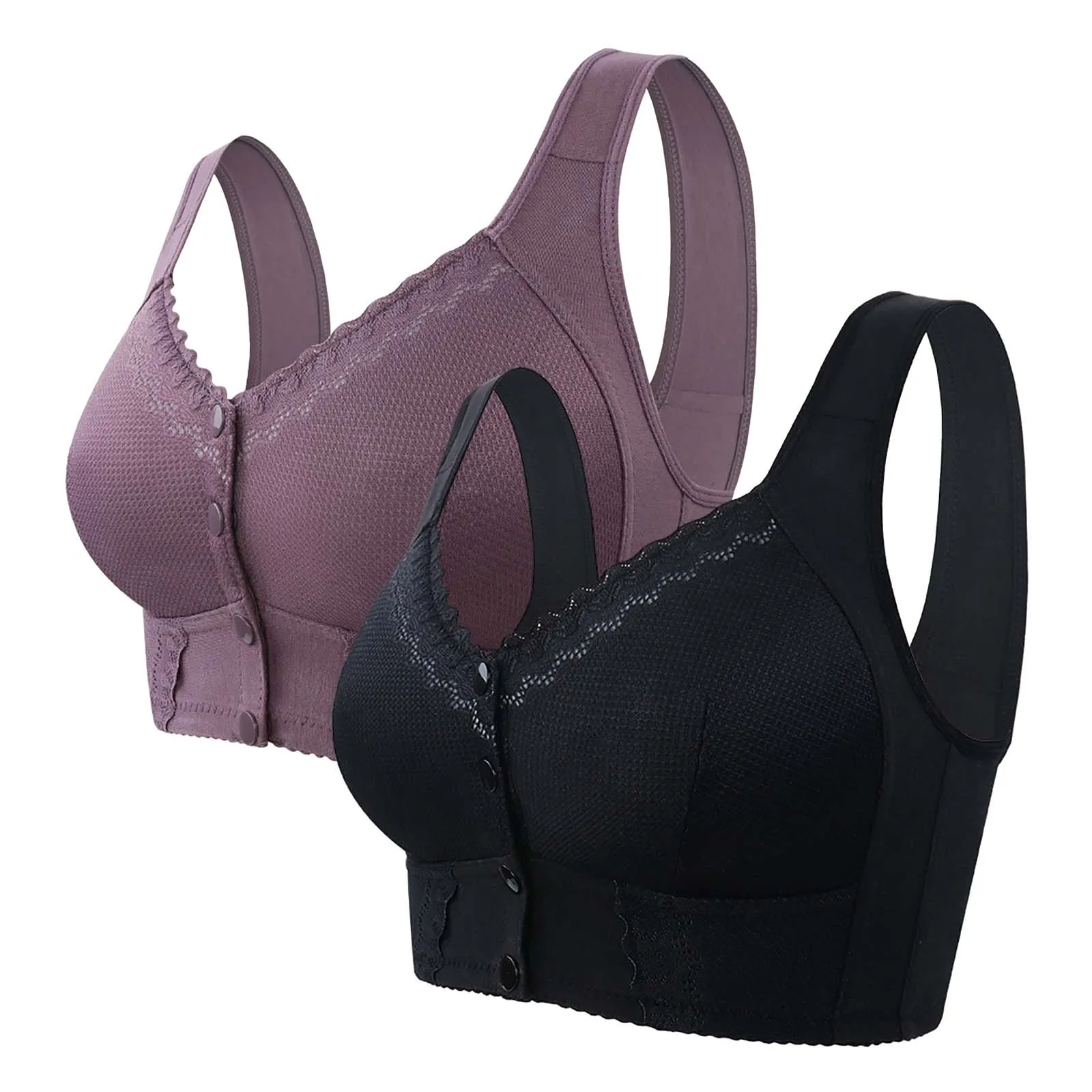 Moona Bra For Senior Front Closure Breathable Bra For Seniors Wirefree Bras For Older Women