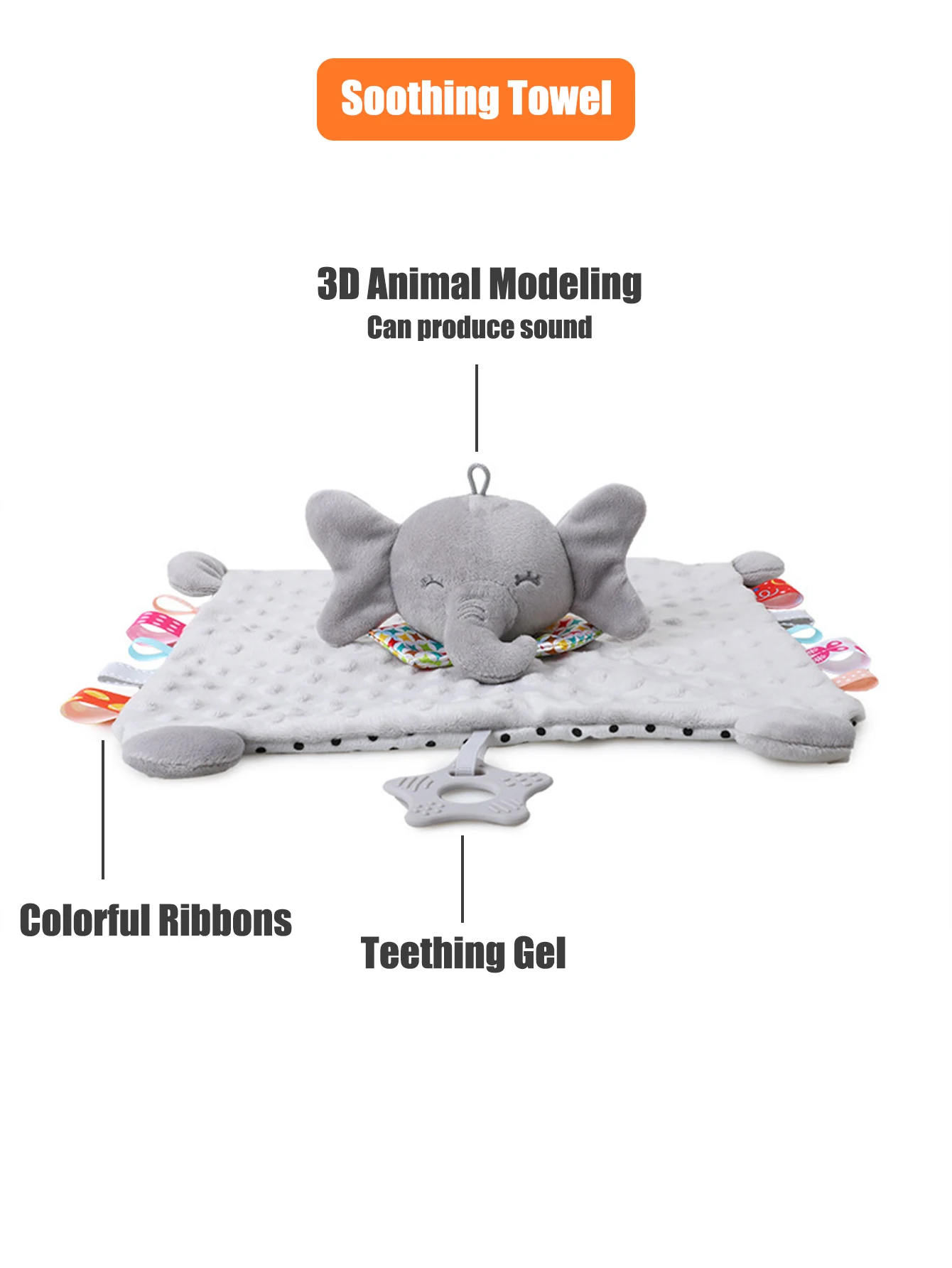 1pcs 아기 보안 진정 인형 수건 Teether 딸랑이 부드러운 담요 Snuggle 장난감 아기를위한 박제 동물 신생아 선물
