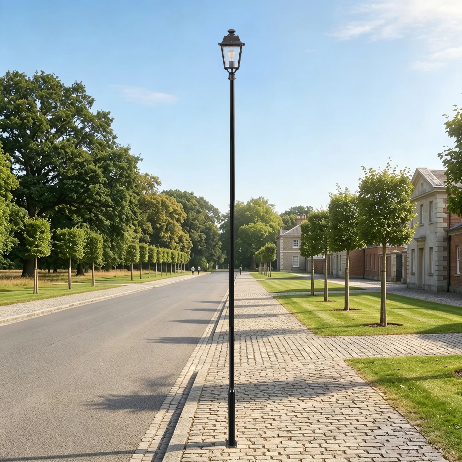 6m Street Lamp Post, 100kg Load, Split Street Lamp Post Suitable for Outdoor Street, Split Design Easy Install, for Outdoor Street, Courtyard, Backyard, Parking Lot, Garden Lighting