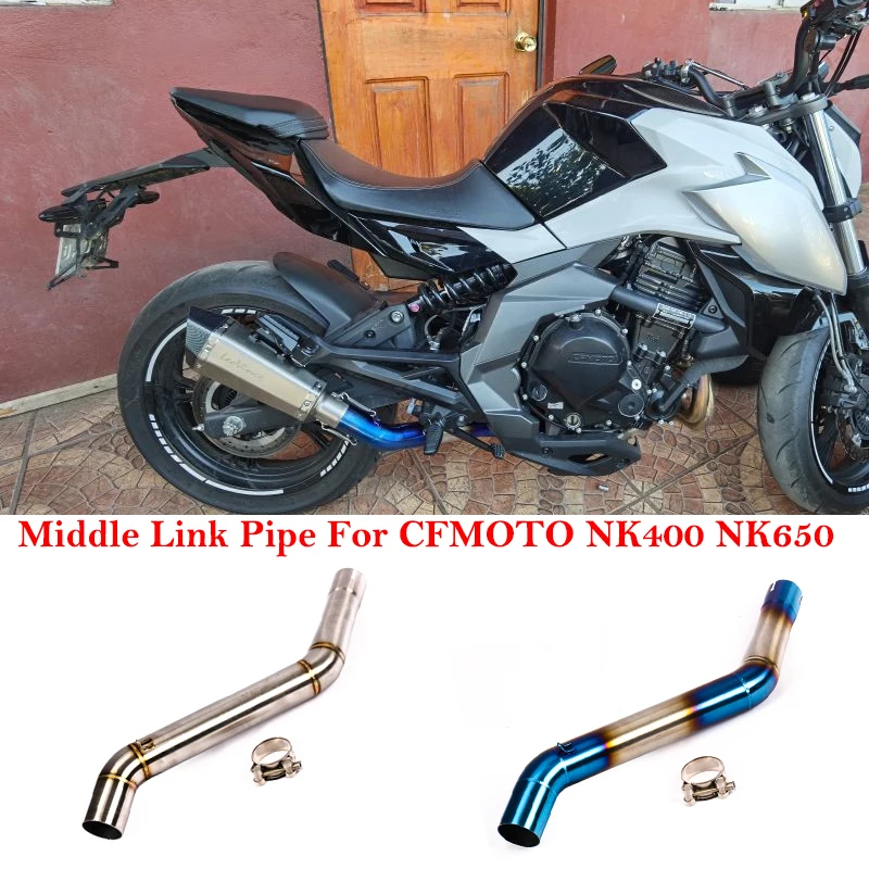 For CFmoto NK400 650NK NK 400 650 2013 - 2018 Escape Moto Motorcycle Exhaust System Stainless Steel Middle Link Pipe Tube