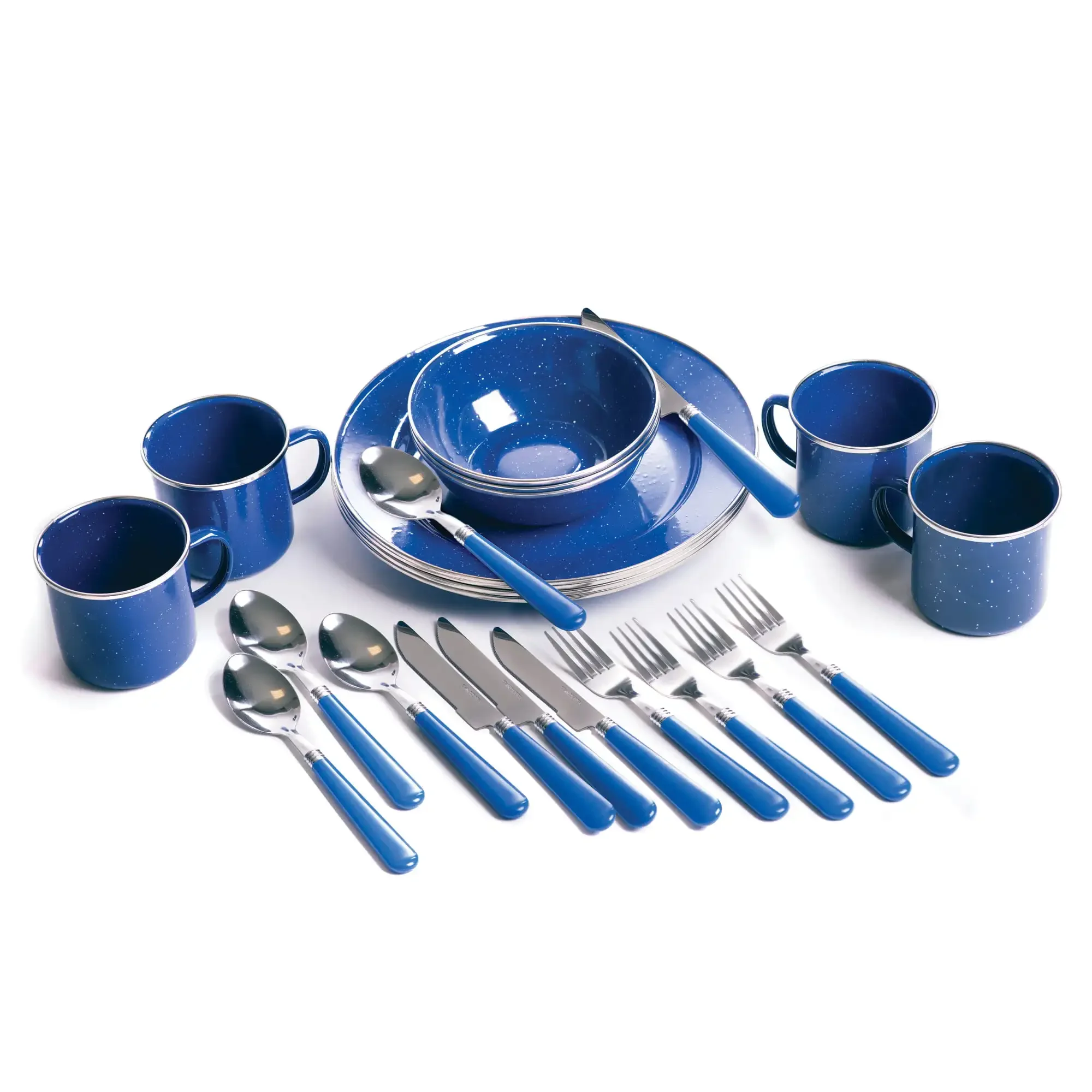 

High Quality Steel 24 Piece Enamel Camping Cutlery Set