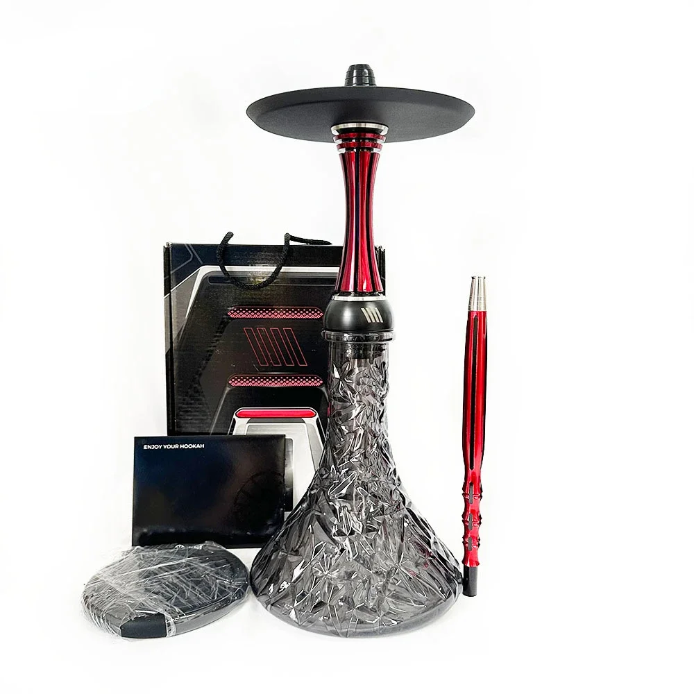 Sale High Quality Alpha Hookah Model X Reverse Black Matte Stainless Steel Shisha Smoking Set Russian