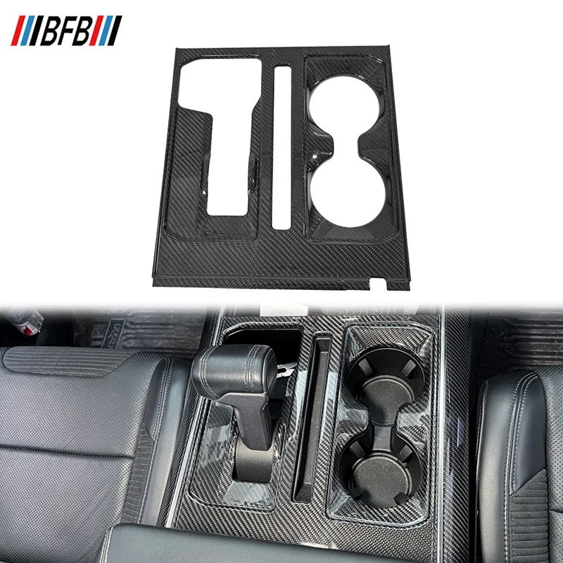 

For Ford Raptor F150 Real Dry Carbon Fiber Central Control Gear Panel Interior decoration Modification Accessories 2022-2026