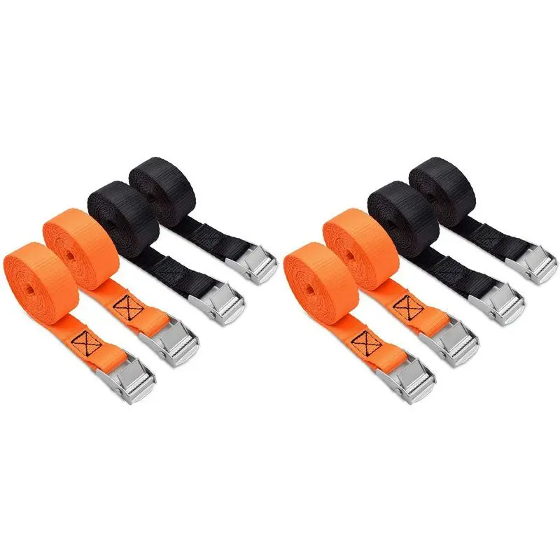 ABZV-Lashing Straps Tie Down Straps With Zinc Alloy Cam Lock Buckle Up , For Cargo, Gear, Bikes & More (8 Pack)