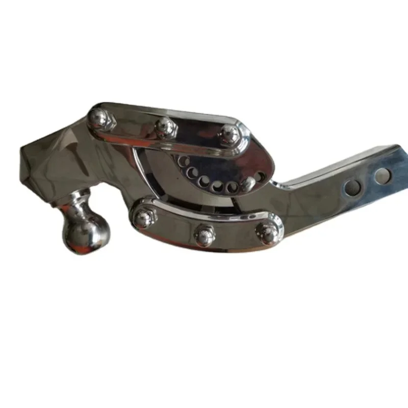 Hot Selling High Quality Adjustable Elevated Arm Stainless Steel Towing Hook, Silver Finish With 2''-6'' Tuning Balls, 6000Lbs L