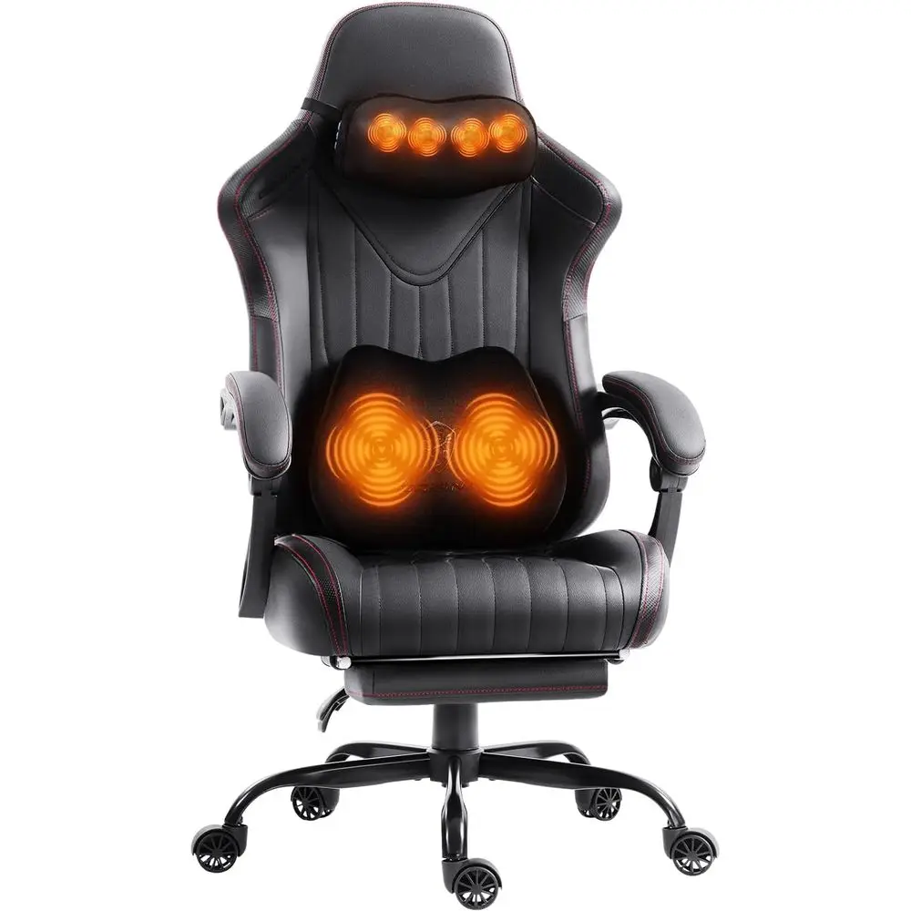 

Эргономичное офисное кресло с высокой спинкой, функцией раскладывания, массажем Шиацу и поясничной поддержкой для игр и работы