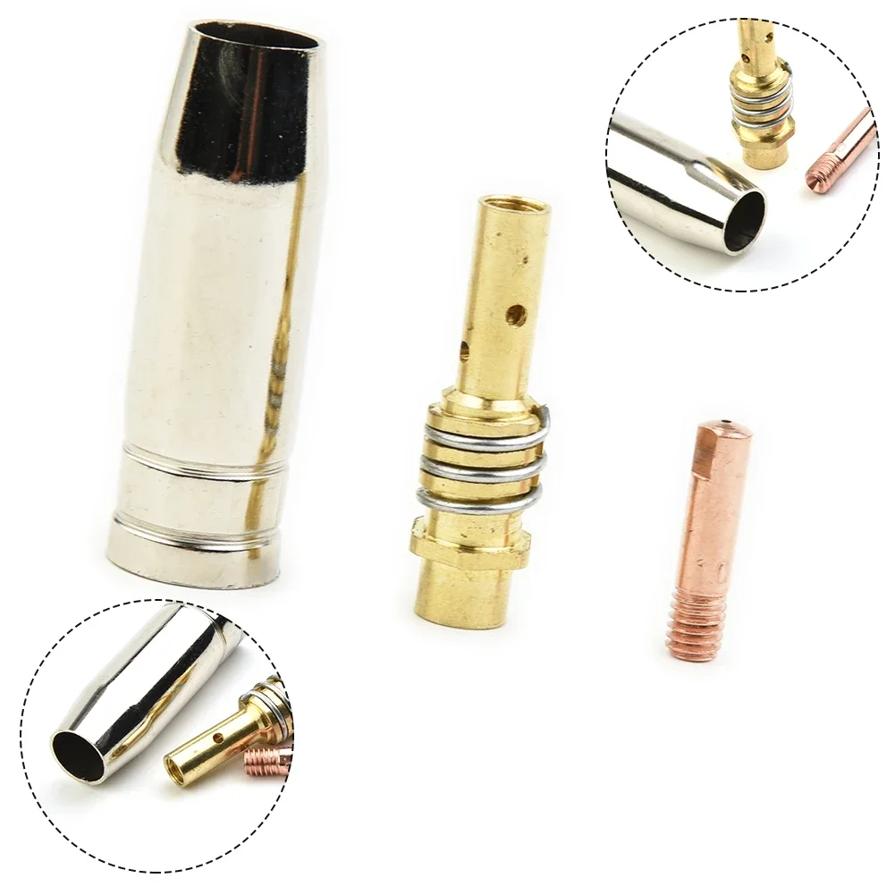 15AK Welding Accessories 3pcs Set Air Cooled Contact Tip Gas Nozzle Holder MIG Torch High quality Practical New