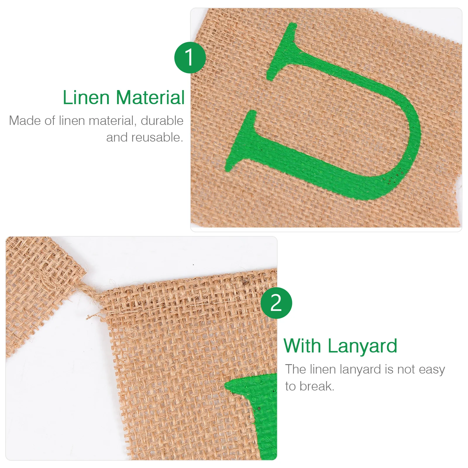 

Four-leaf Clover Flag Linen Bunting Banner DIY Decoration The Dovetail Party Supplies