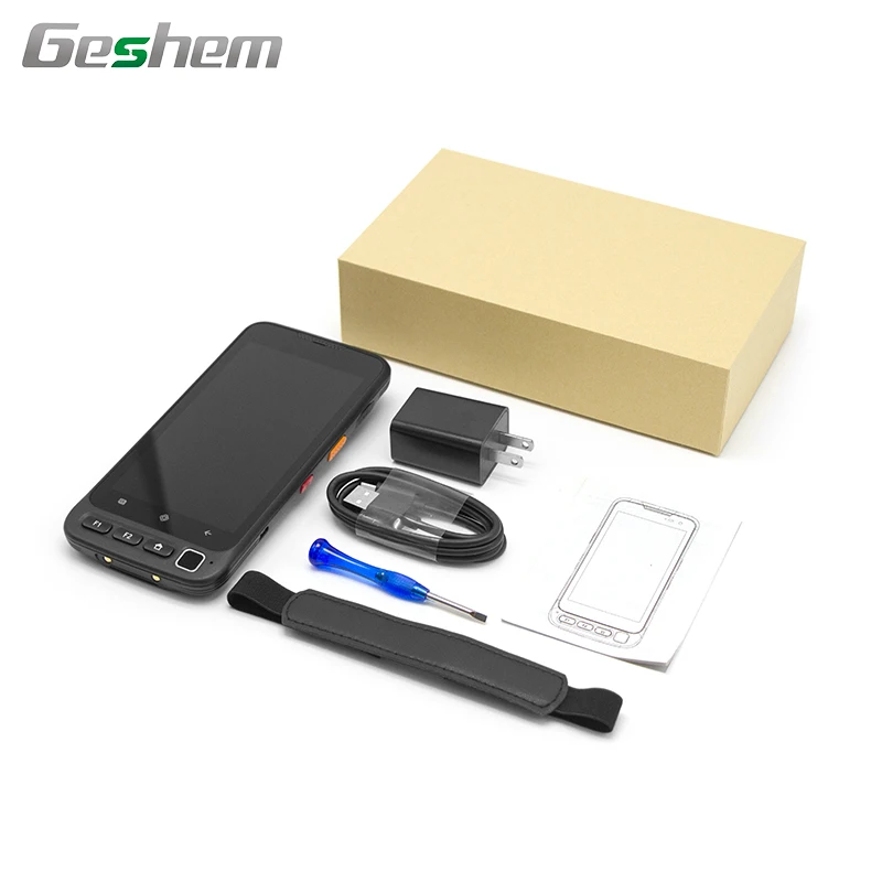 Geshem 5.0 Polegadas Scanner 2D Android 10.0 GMS NFC Impressão Digital Pdas