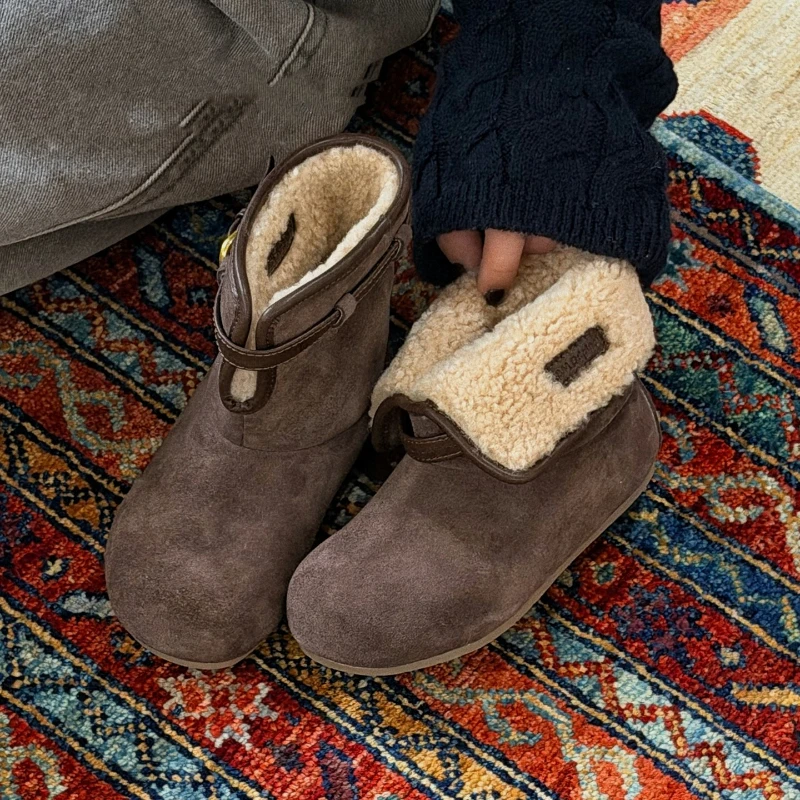 

2025 Girls' and Boys' Snow Boots Winter Children's Outdoor Plush Children's Ankle Boots Soft Bottom Anti slip Fashion Boots