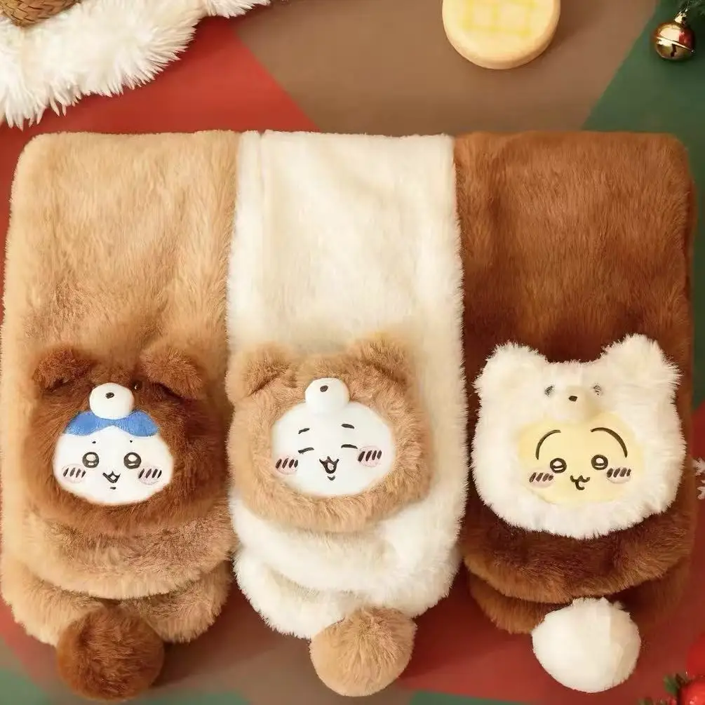 Chiikawa Schal Winter Warm Cartoon Hachiware Usagi Niedlicher Hachiware Usagi Halstuch Mädchen Anime Kawaii Halstuch Festivalgeschenk
