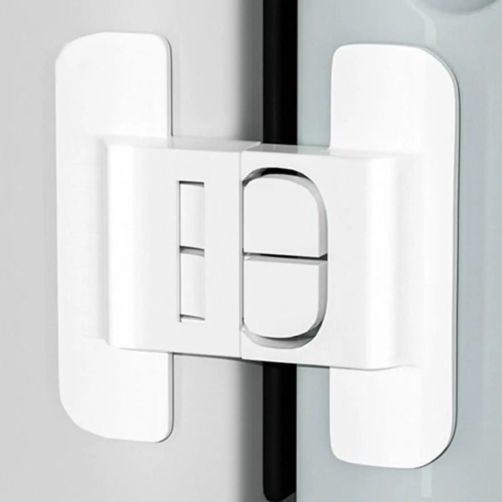 Baby Safety Refrigerator Lock Cabinet Door Locker Buckle Non perforated self-adhesive double buckle design anti opening buckle