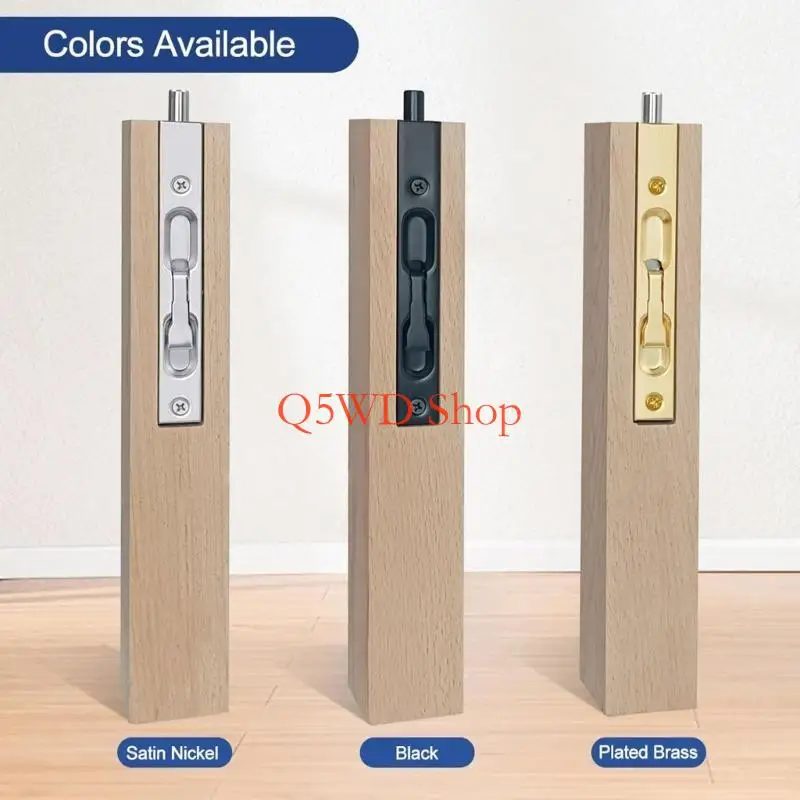 

Q5WD Not Pry Flush Bolt Locking Device Reversible Turnpiece Mechanism Cabinet Door Flush Lock for Double Sliding Patios Door